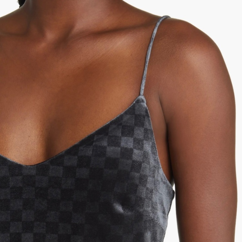 NWT Elodie Check Velvet Mini dress